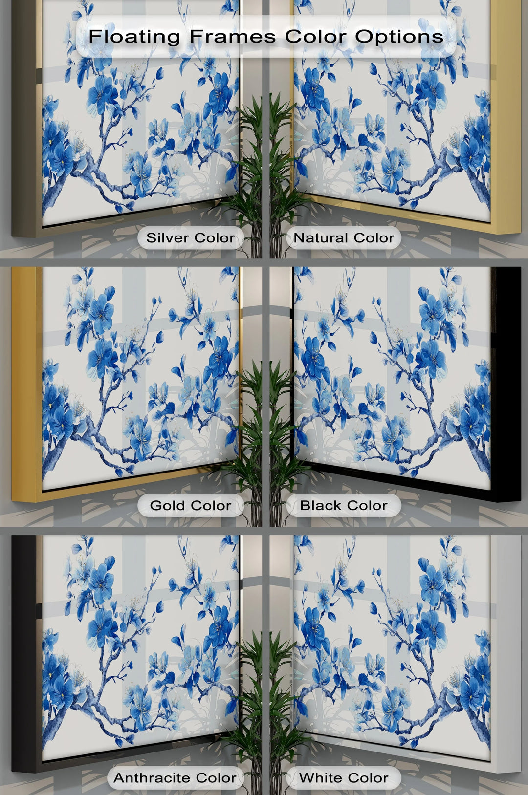 Blue Blossom Harmony – Cherry Flower Branch Canvas Print - MyPhotoStation