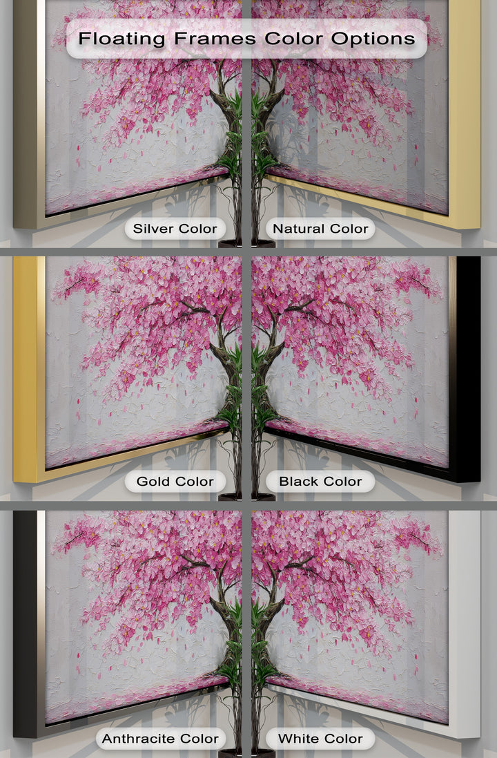 Textured Blossoms – Pink Flowering Tree Canvas Print