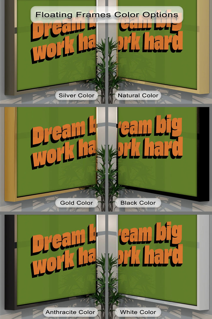 Dream Big Work Hard – Bold Motivational Canvas Print
