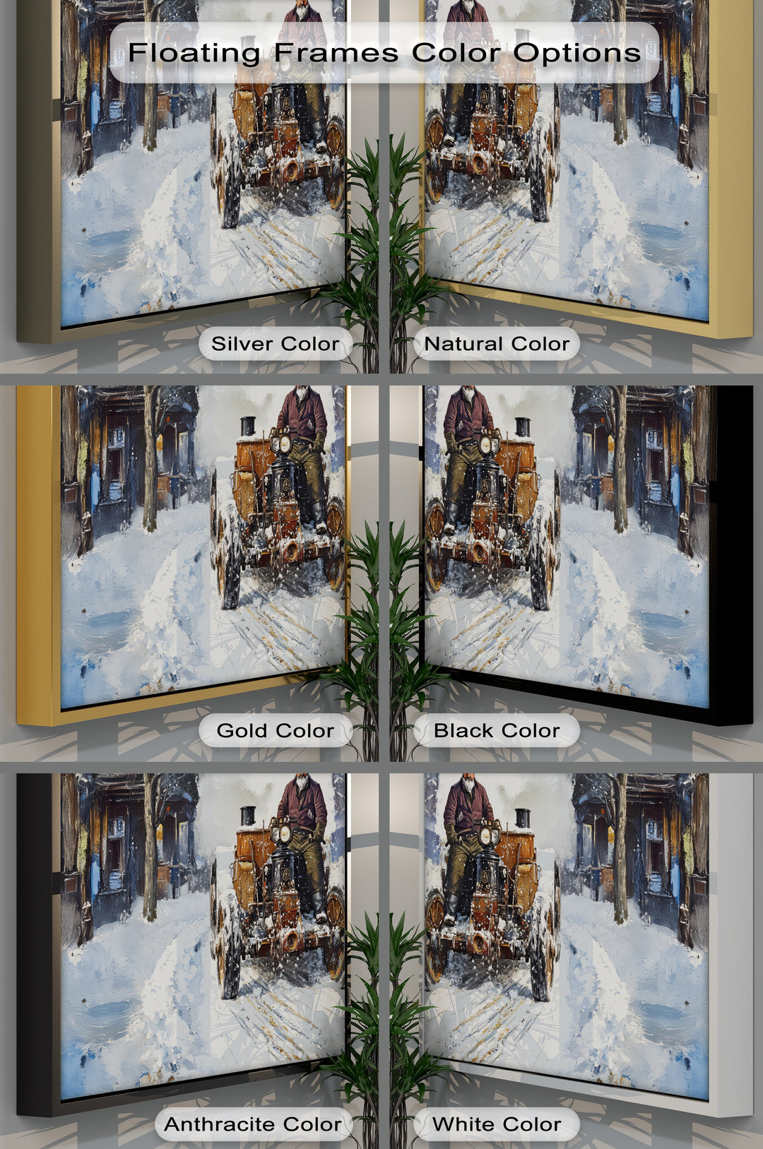 Snowbound Journey – Car Canvas Print