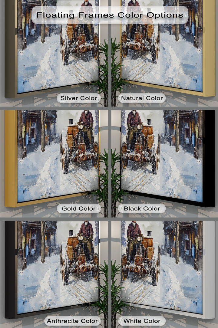 Snowbound Journey – Car Canvas Print