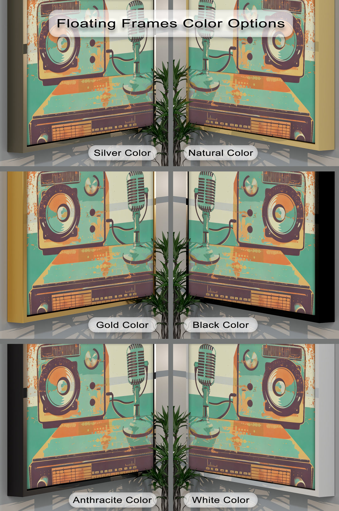 On-Air Echo – Retro Microphone & Speaker Setup Canvas Print