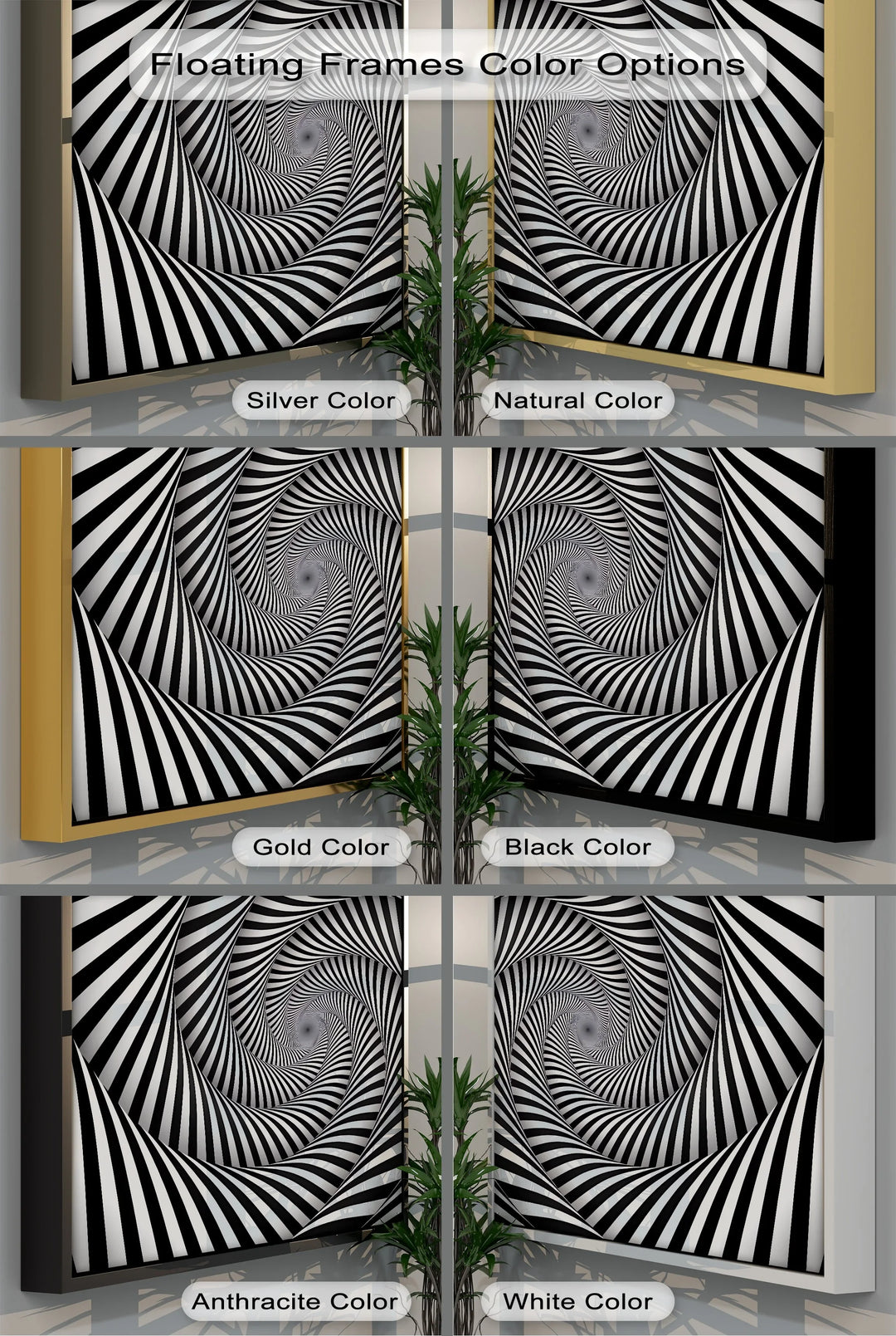 Twisting Vortex Illusion in Black & White – Canvas Print - MyPhotoStation