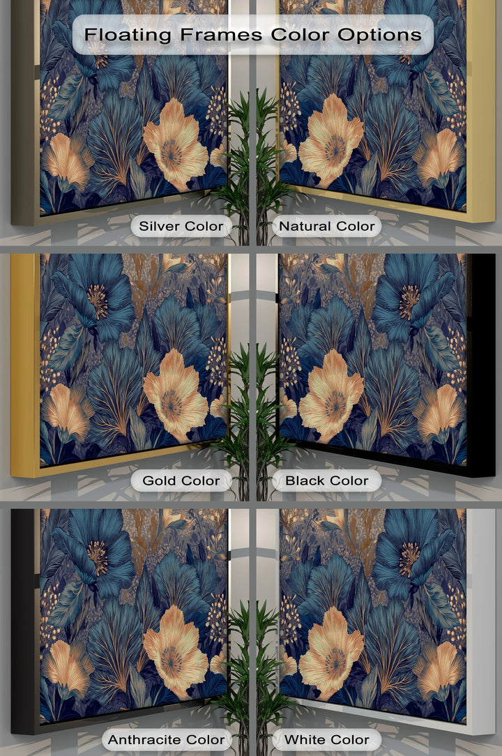 Midnight Garden in Gold and Teal – Canvas Print - MyPhotoStation