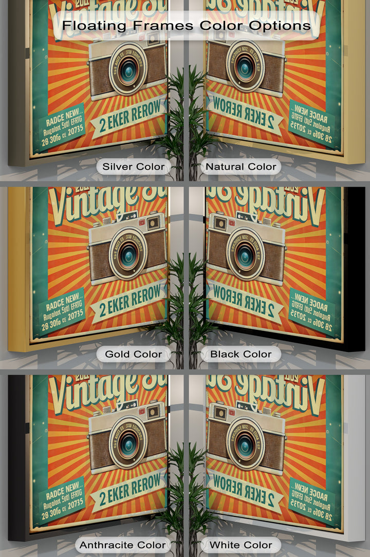 Flashback Pop – Retro Camera Poster Style Canvas Print