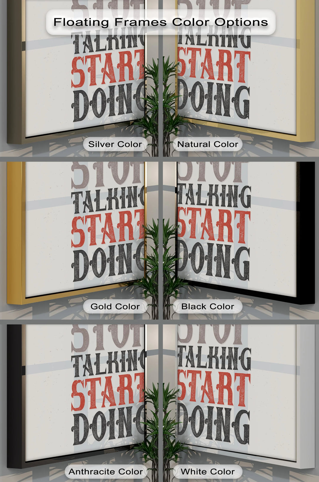 Stop Talking Start Doing – Vintage Motivational Canvas Print