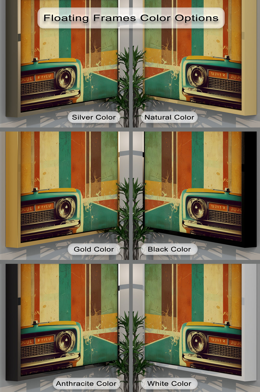 Soul Style Machine – Retro Car & Geometric Canvas Print