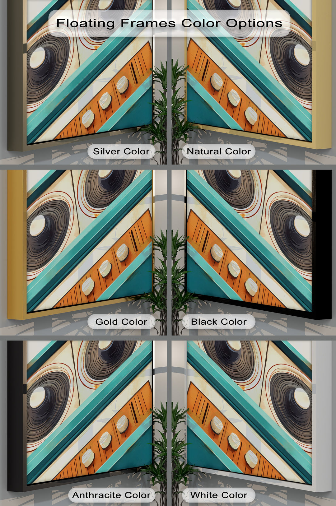 Tilted Frequency – Abstract Retro Stereo Close-Up Canvas Print