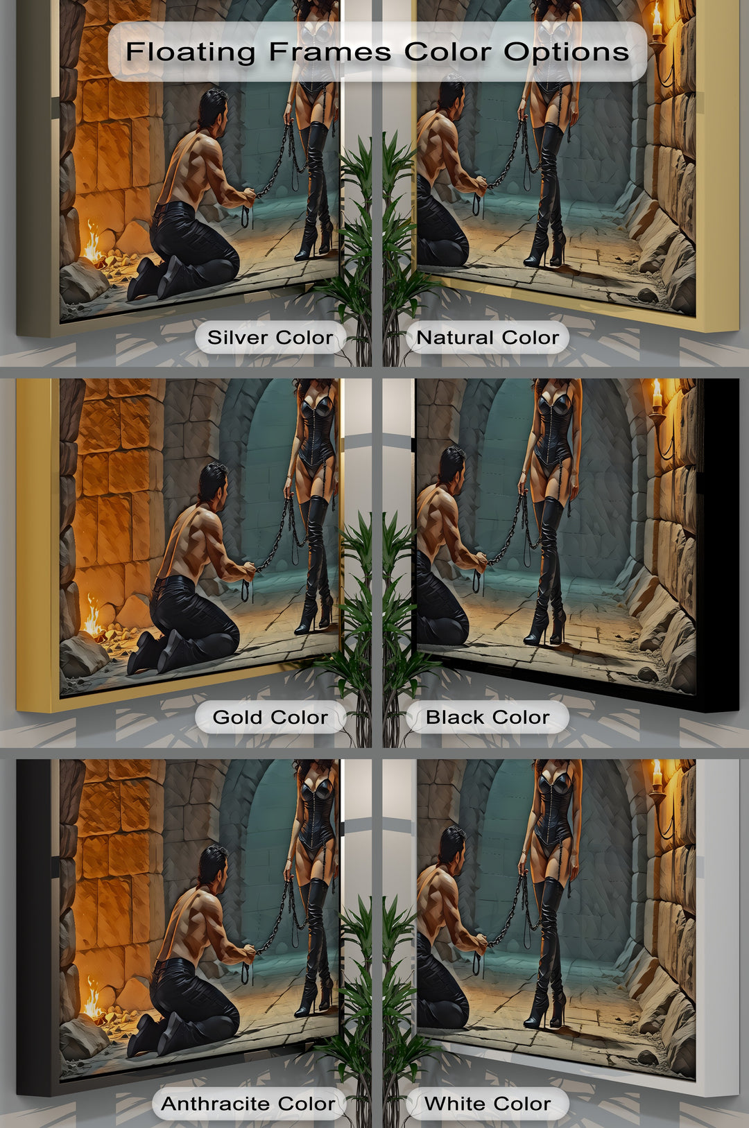 Kneel for Her – BDSM Erotic Canvas Wall Art | Nude Artwork