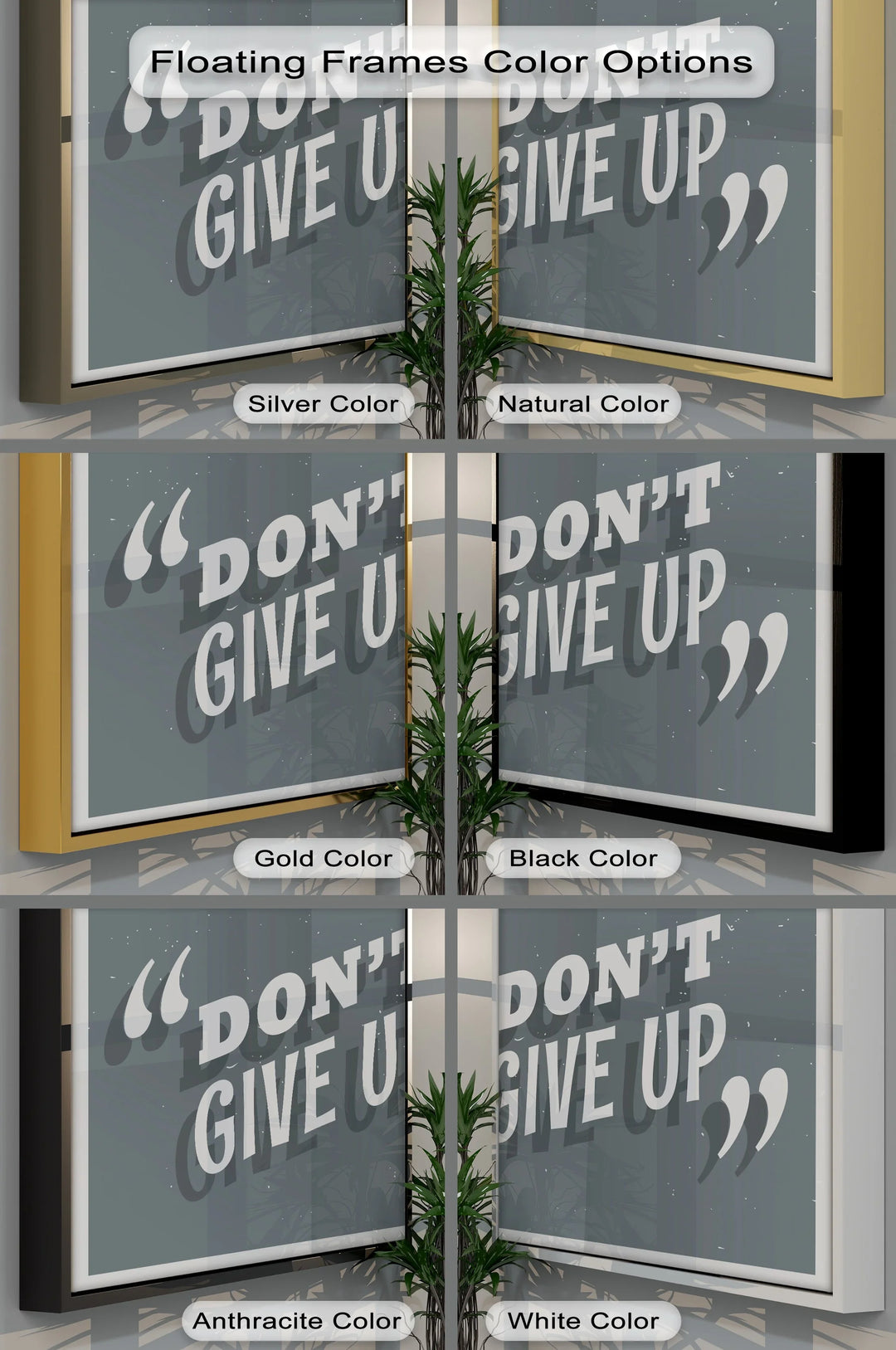 Don’t Give Up – Bold Grayscale Motivational Canvas Print