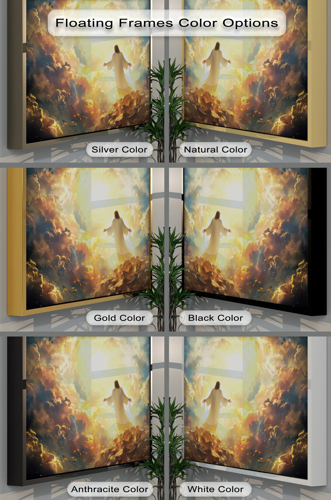 Heavenly Ascension – Jesus in Celestial Light Canvas Print