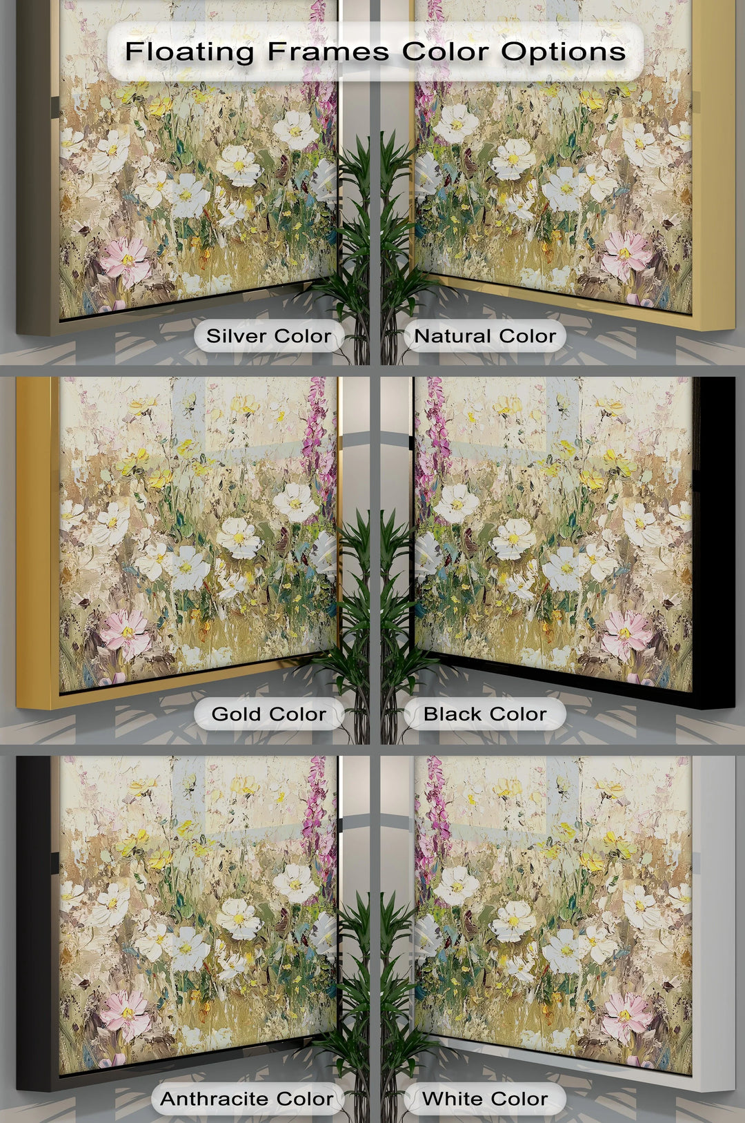 Soft Petals Symphony – Textured Wildflower Field Canvas Print - MyPhotoStation