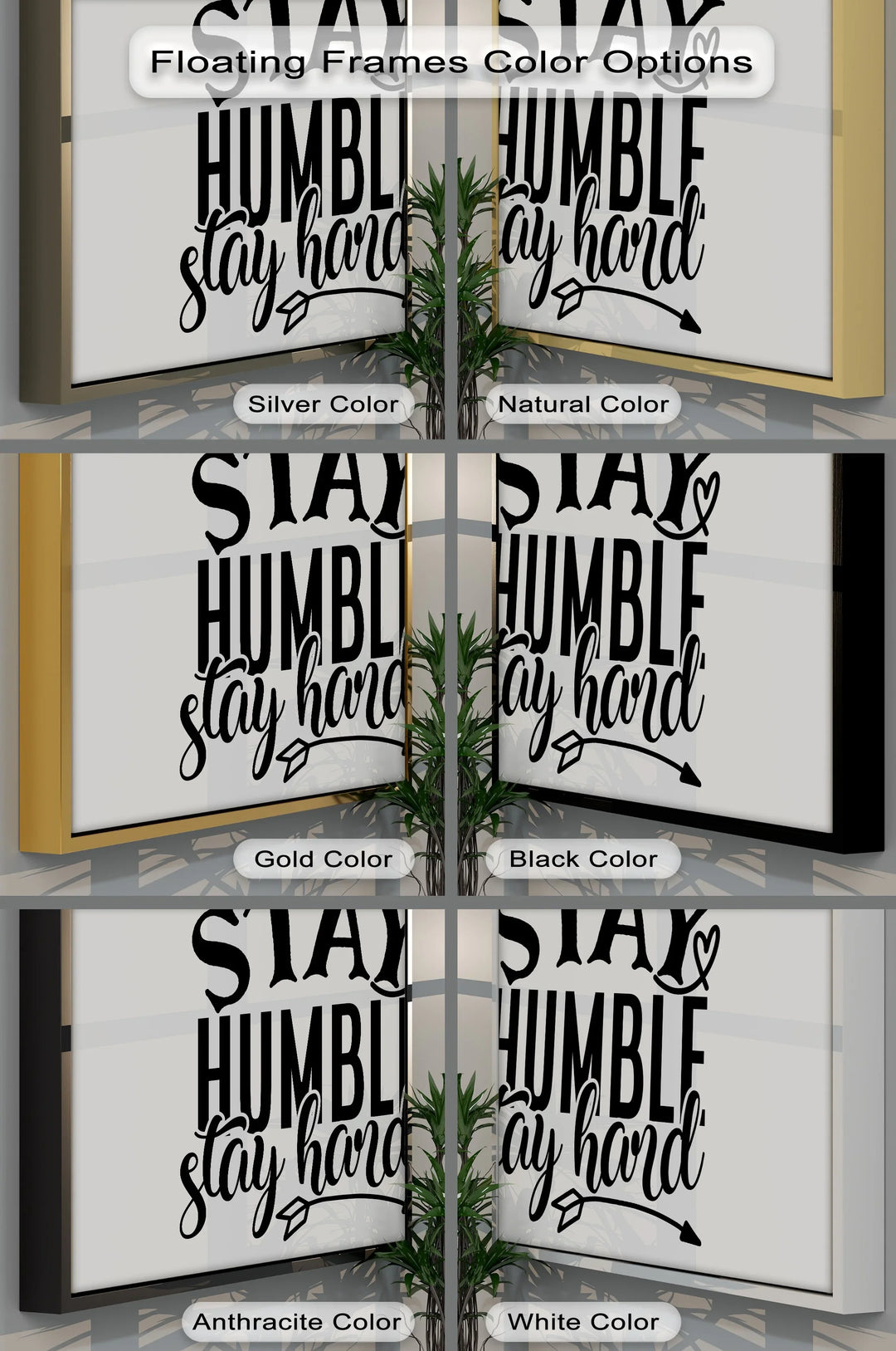 Stay Humble Stay Hard – Motivational Black & White Canvas Print