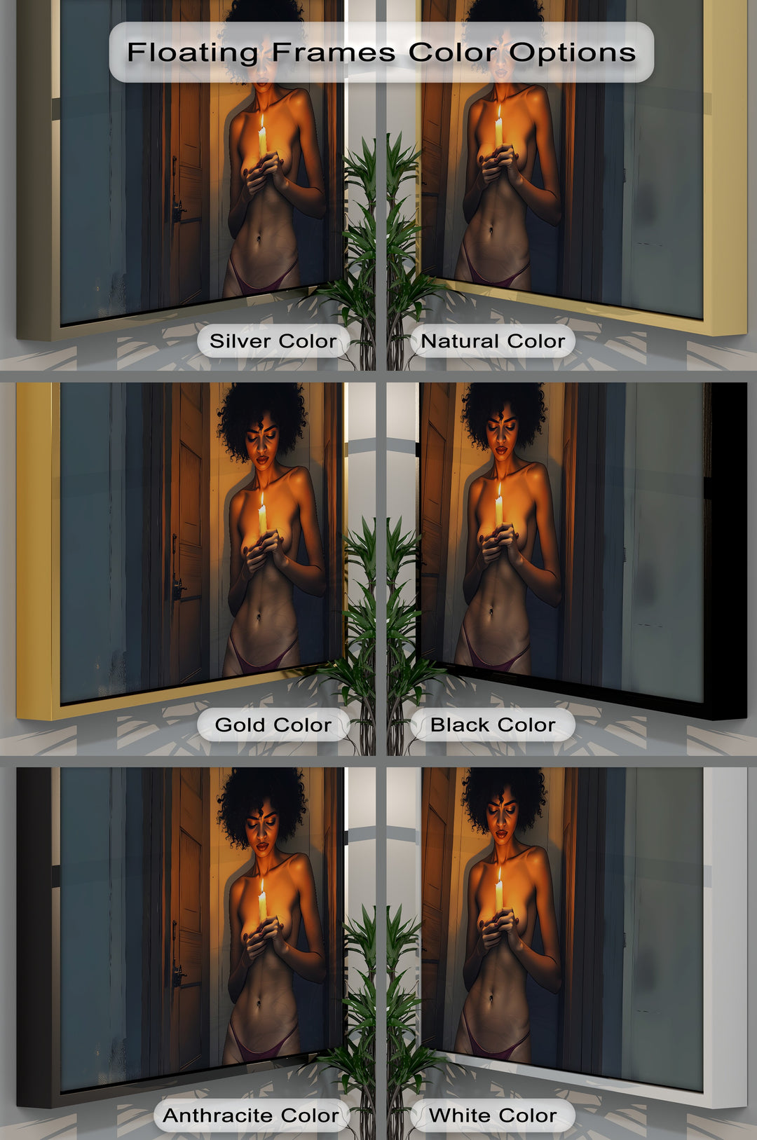 Candlelight Gaze – Dark Moody Erotic Canvas Wall Art | Canvas Artwork