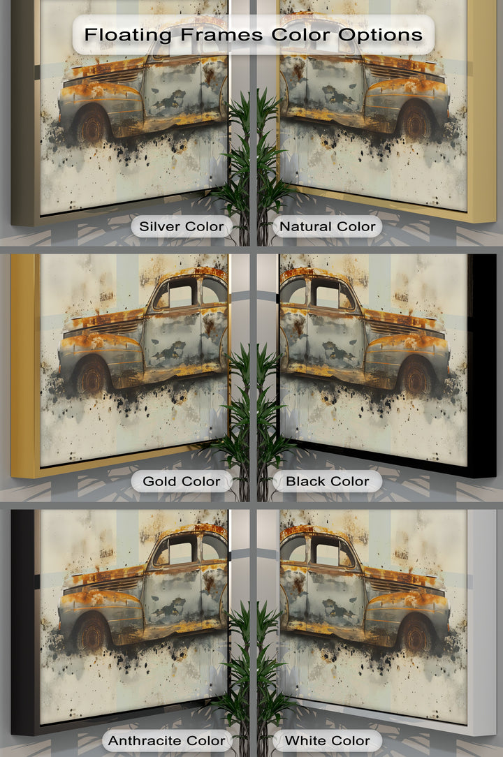 Rust & Revival – Abstract Vintage Car – Car Canvas Print - MyPhotoStation