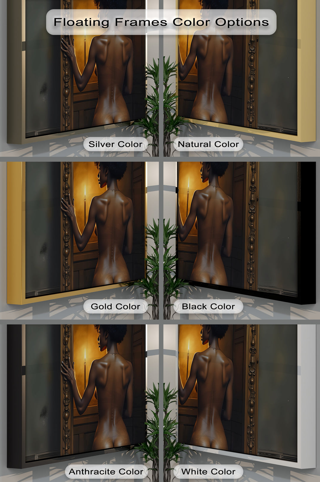 Golden Silence – Nude Woman in Candlelight Canvas Print | Bedroom Wall Art