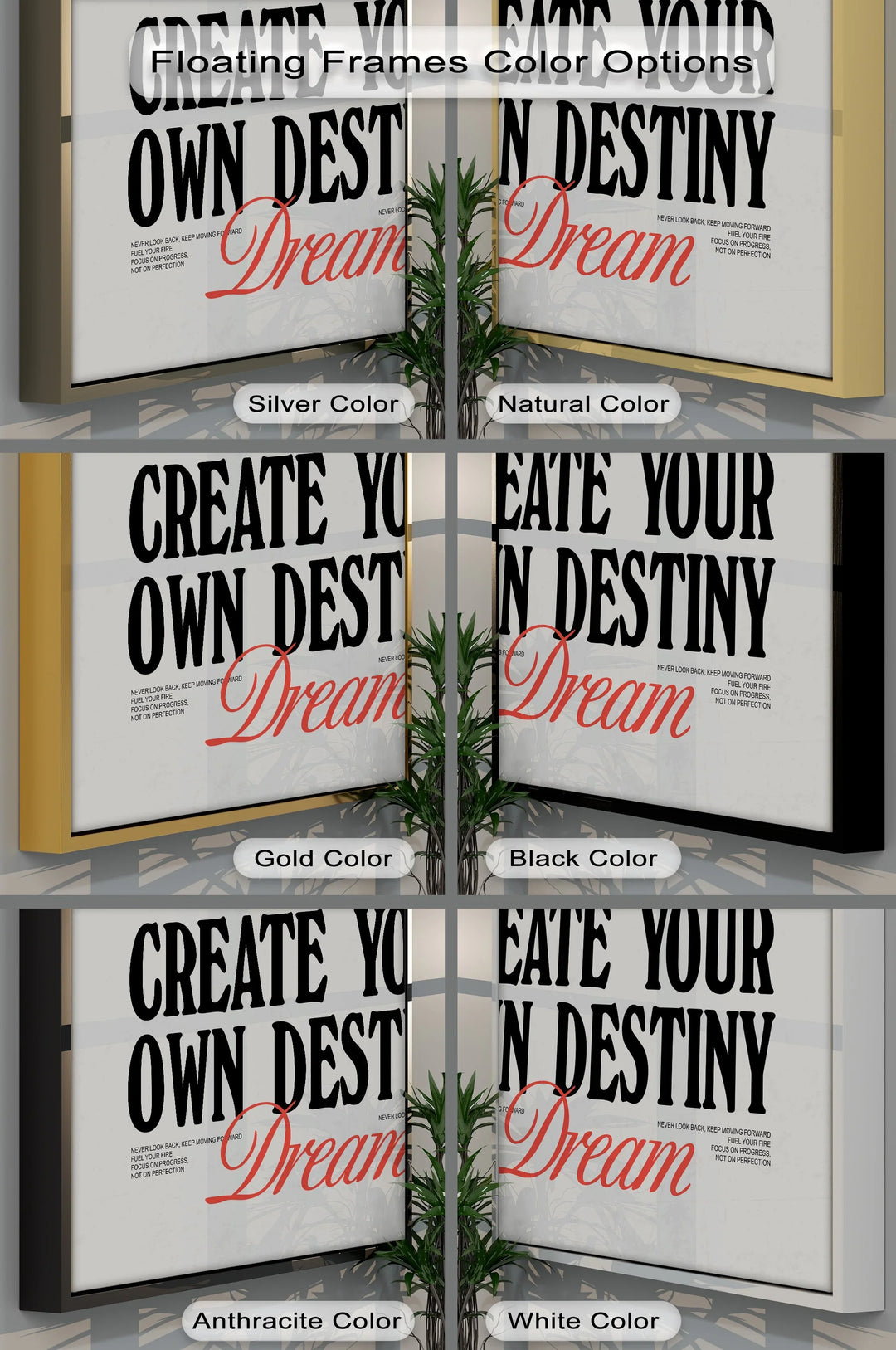 Create Your Own Destiny – Dream Typography Canvas Print