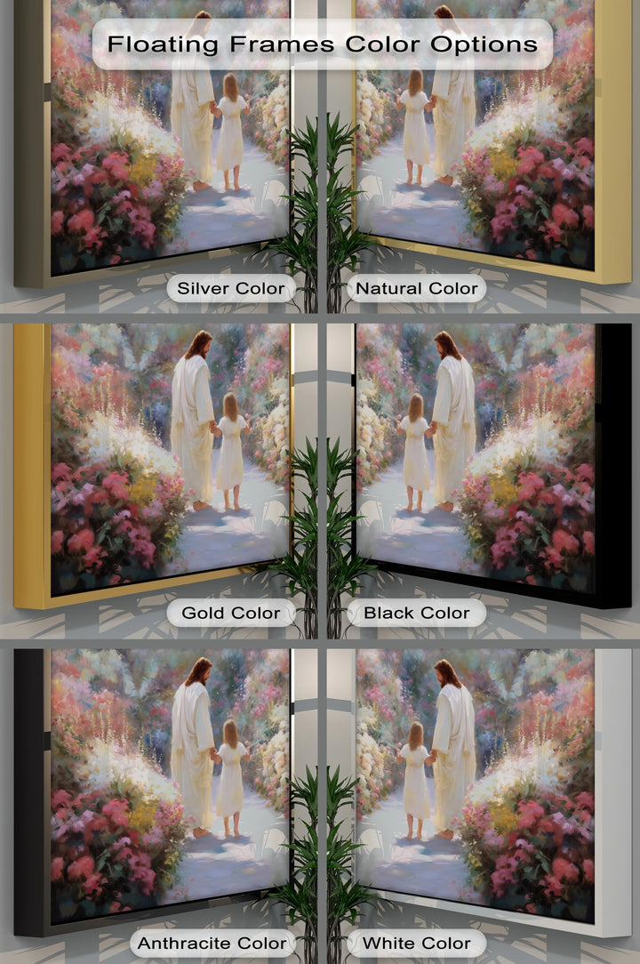 Guided in Grace – Jesus and Child in Garden Path Canvas Print - MyPhotoStation