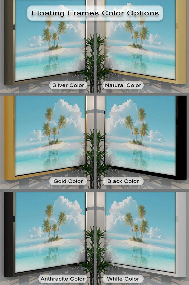 Tropical Island Paradise – Minimalist Palm Beach Canvas Print - MyPhotoStation