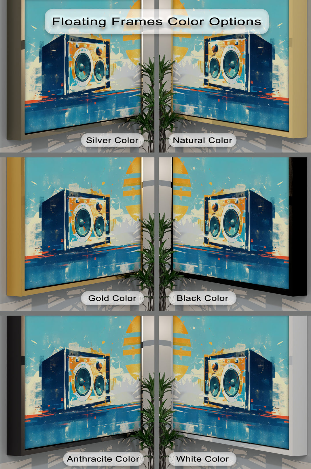 Sunset Soundwaves – Abstract Speaker and Sun Canvas Print
