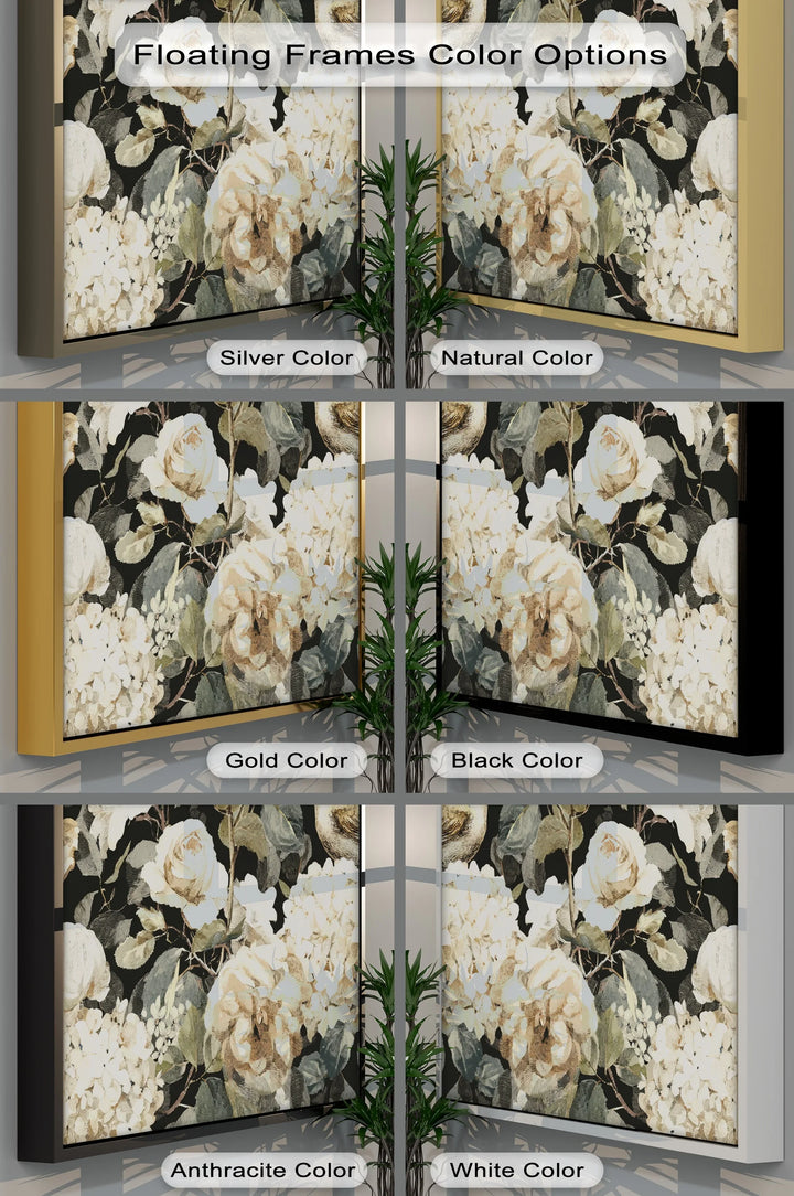 Vintage Garden Song – Bird and Cream Floral Canvas Print - MyPhotoStation