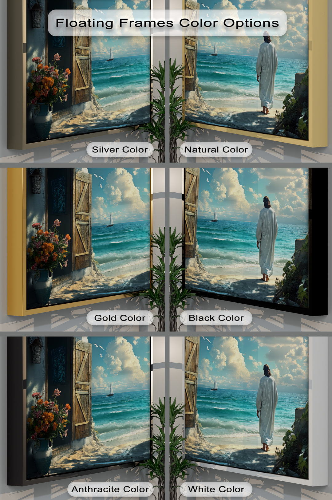 Peace by the Shore – Jesus Walking on the Beach Canvas Print