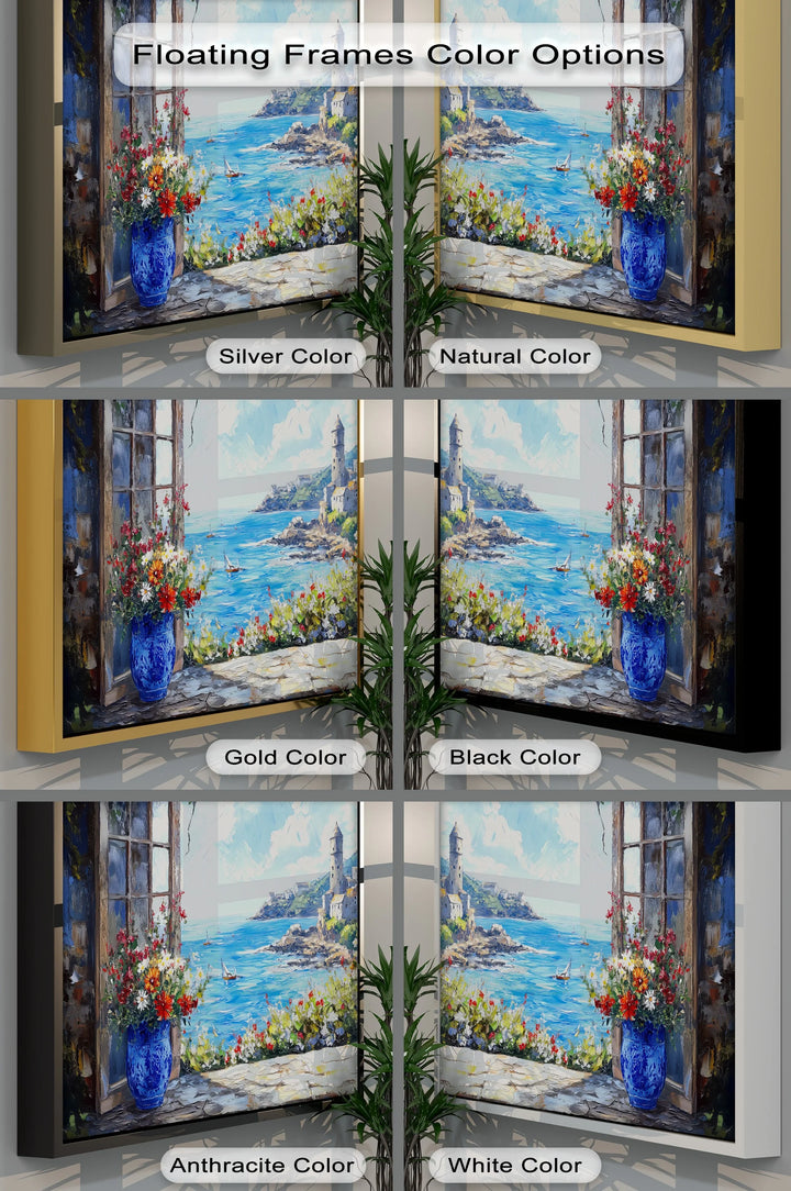 Mediterranean View Through the Terrace – Coastal Kitchen Canvas Print - MyPhotoStation