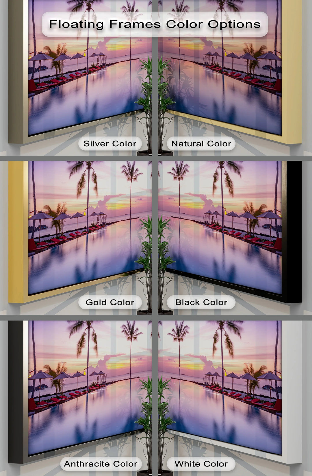 Sunset Over Infinity Pool - Landscape Canvas Print