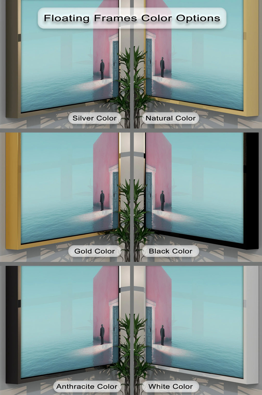 Surreal Doorway by the Sea – Minimalist Concept Canvas Print - MyPhotoStation