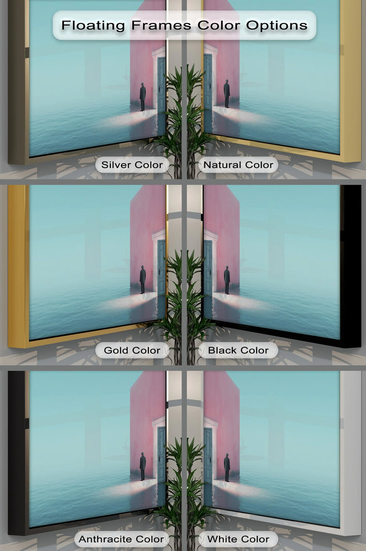Surreal Doorway by the Sea – Minimalist Concept Canvas Print - MyPhotoStation