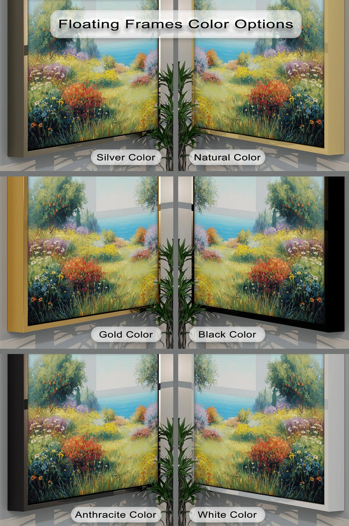 Mediterranean Bloom – Vibrant Floral Seascape Canvas Print - MyPhotoStation