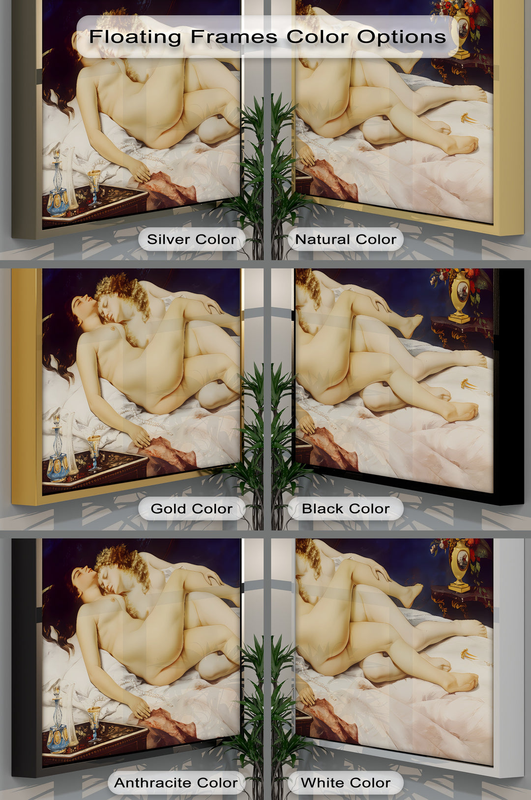 Forbidden Slumber – Erotic Lovers Canvas Wall Art | Nude Art