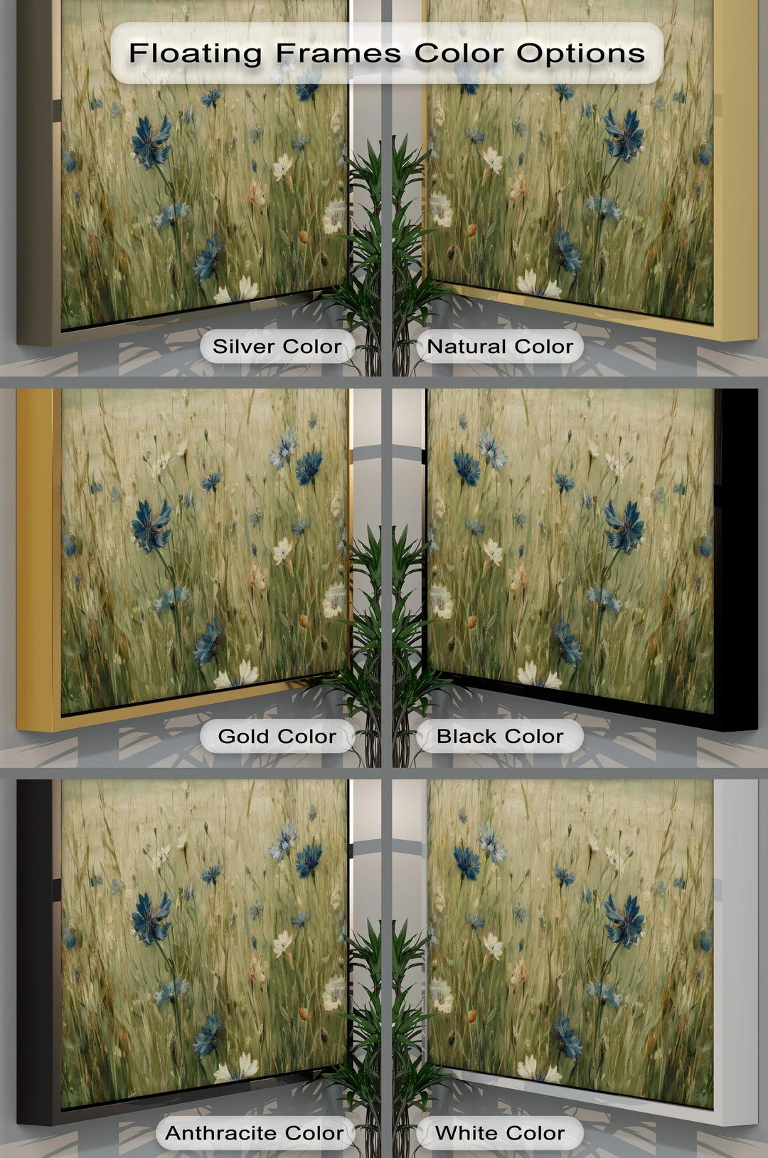 Whispers of Blue – Wildflower Meadow Scene Canvas Print - MyPhotoStation
