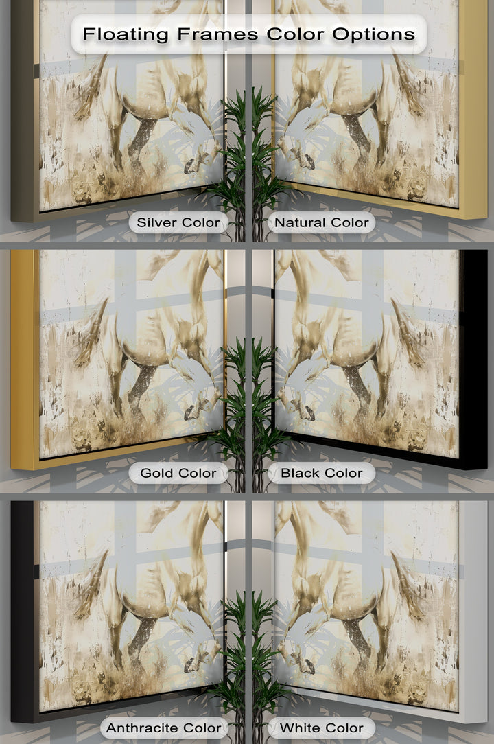 Golden Dune Spirit – Cream Stallion Abstract Canvas Print