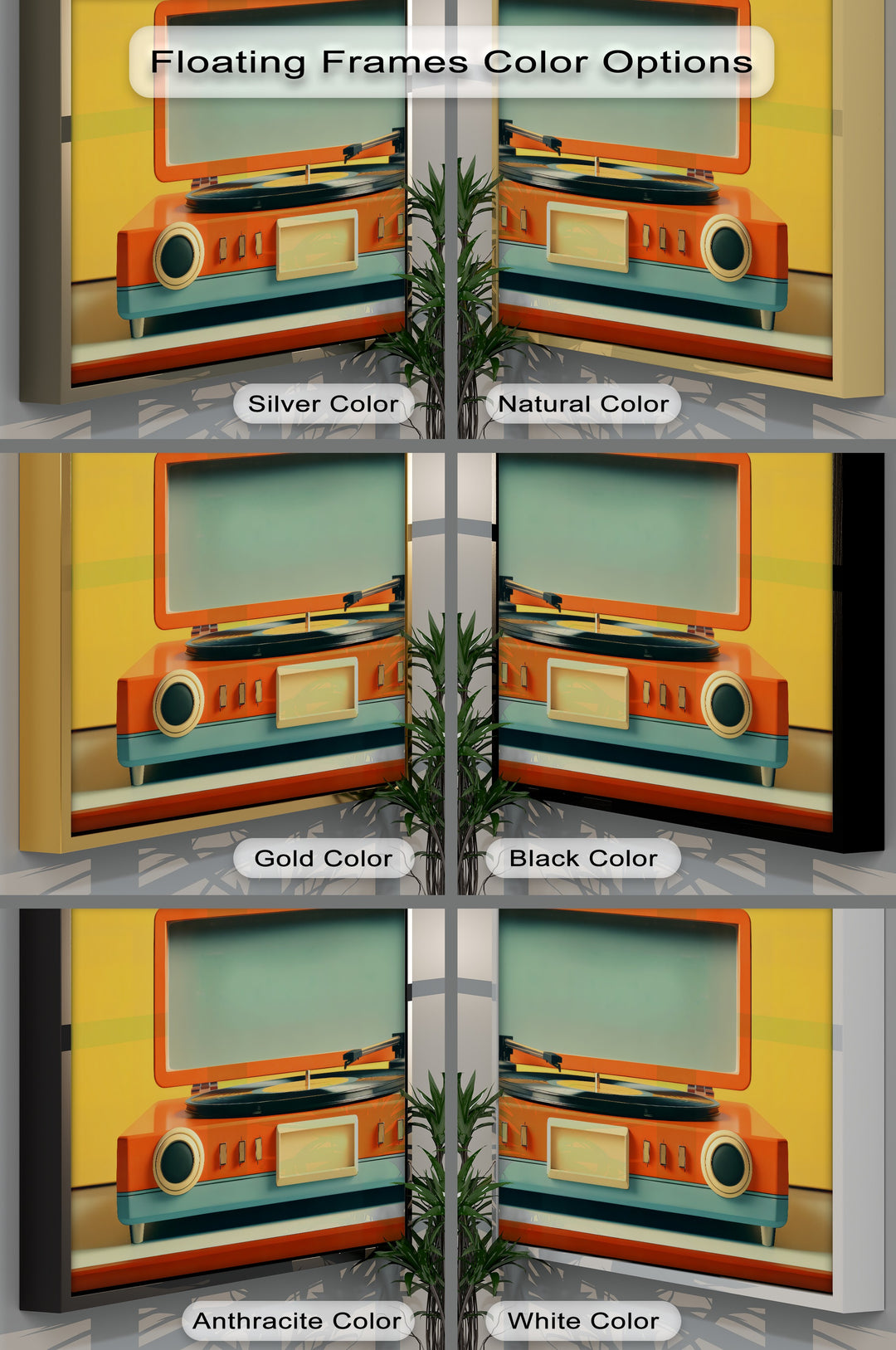 Sunset Stereo – Bold Retro Record Player Canvas Print