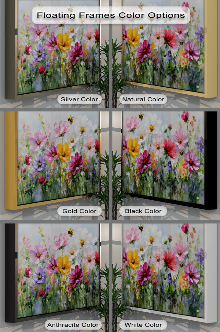 Dancing Blooms – Colorful Wildflower Garden Canvas Print