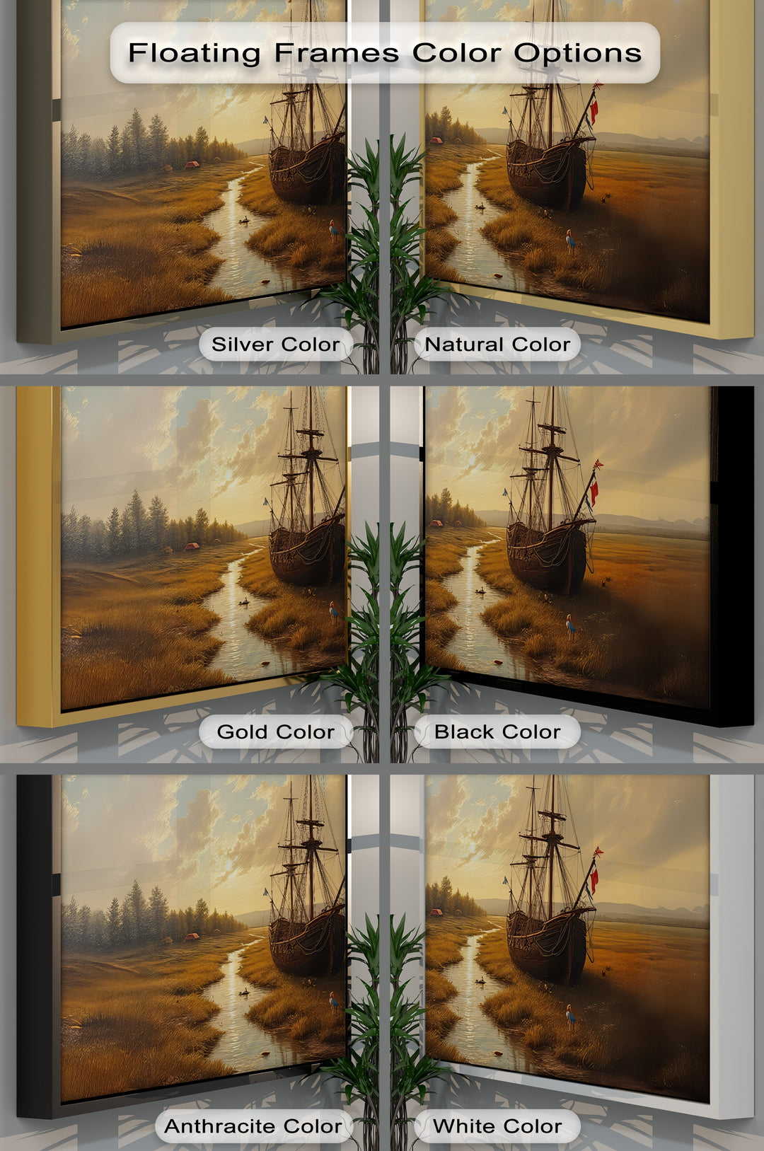 Harbor at Dusk – Tall Ship Canvas Wall Art | Living Room Canvas Art