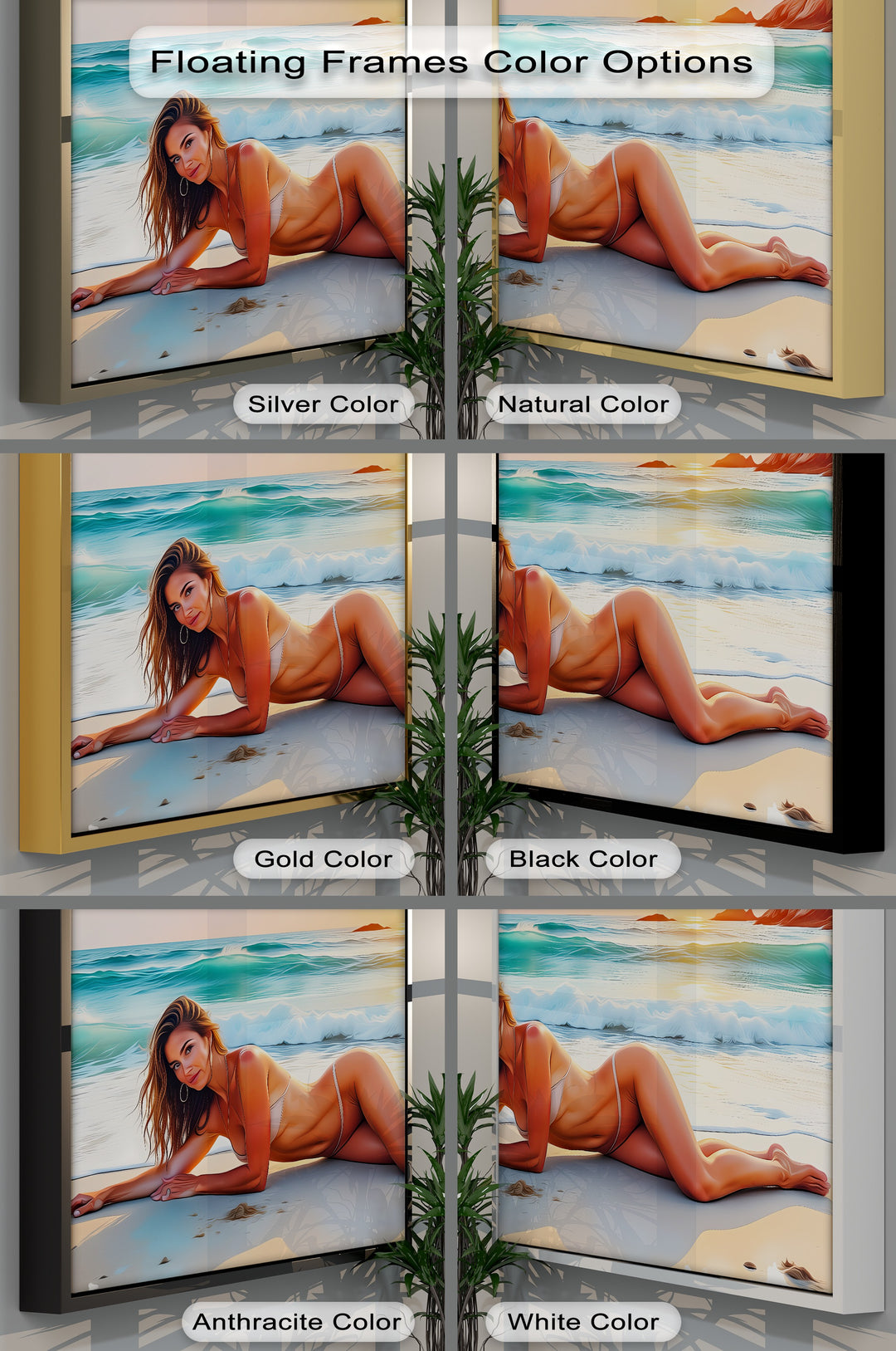 Sensual Bikini Beach Scene - Erotic Canvas Wall Art | Sexy Art