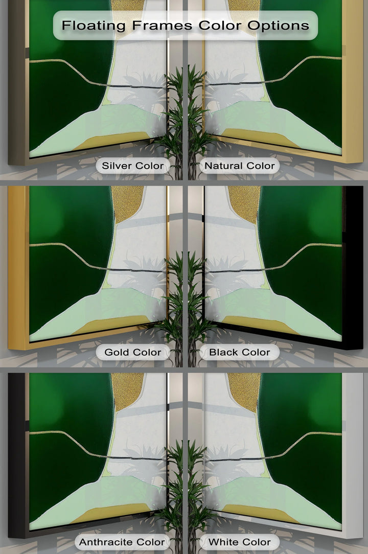 Modern Earth Divide – Green and Gold Abstract Landscape Canvas Print - MyPhotoStation