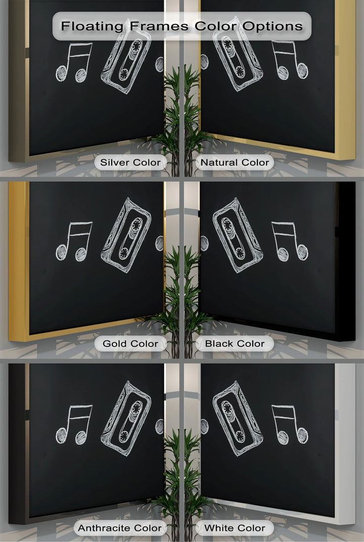 Retro Cassette Tape Chalk Drawing – Blackboard Music Canvas Prints - MyPhotoStation