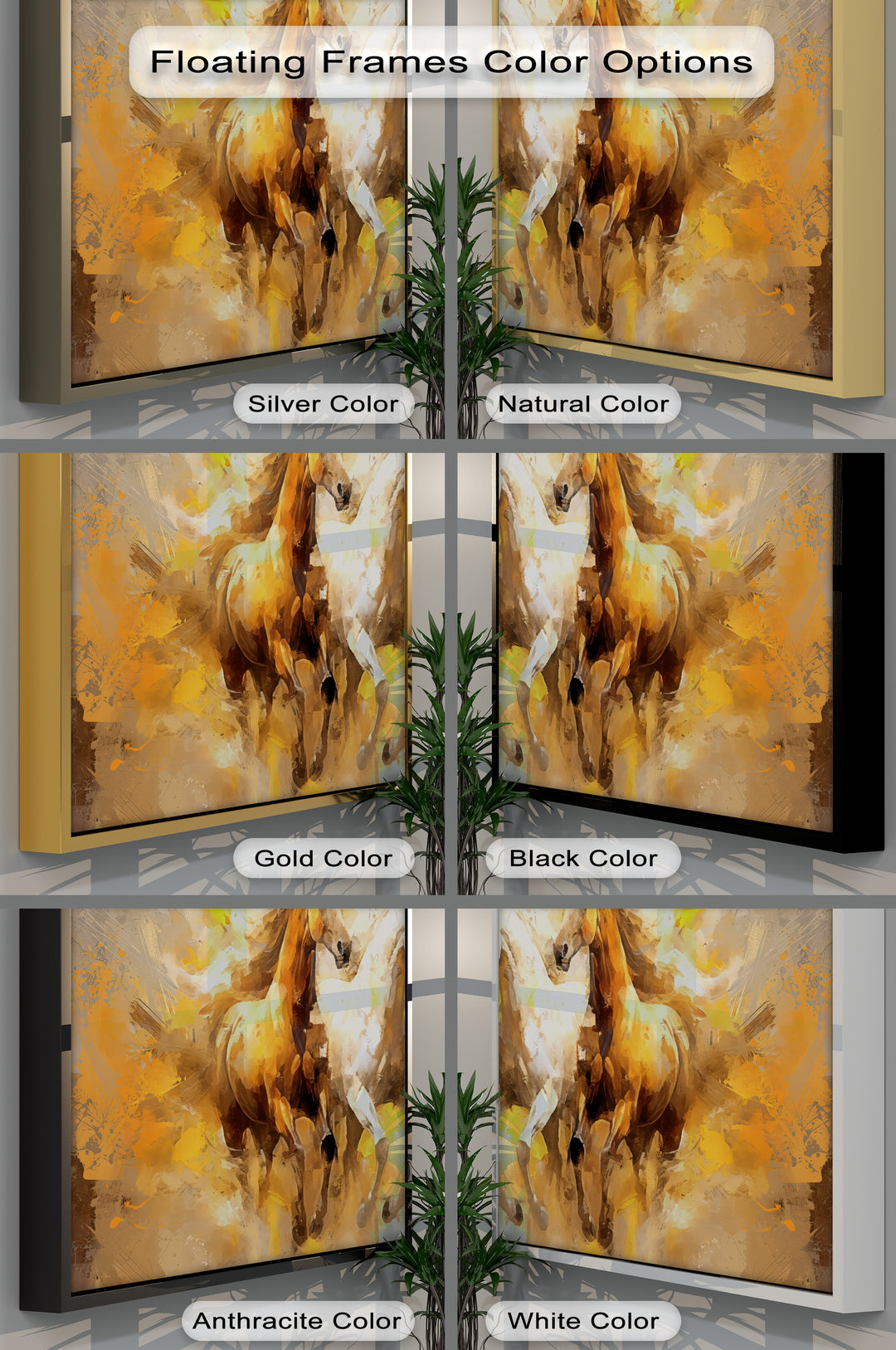 Galloping Horses Through Autumn Light - Horse Canvas Print