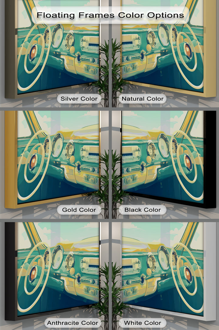 Cruise Control – Retro Car Dashboard Canvas Print