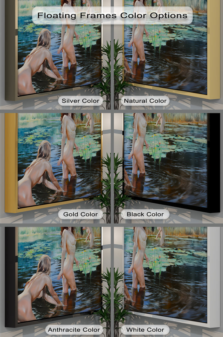 Water Lilies and Whispers – Nude Erotic Canvas Wall Art | Sexy Art