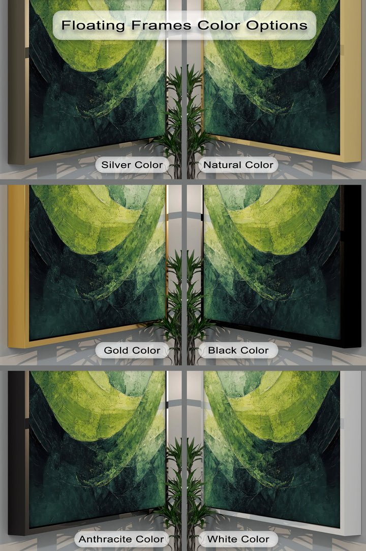 Verdant Sweep – Abstract Green Brushstroke Canvas Print - MyPhotoStation