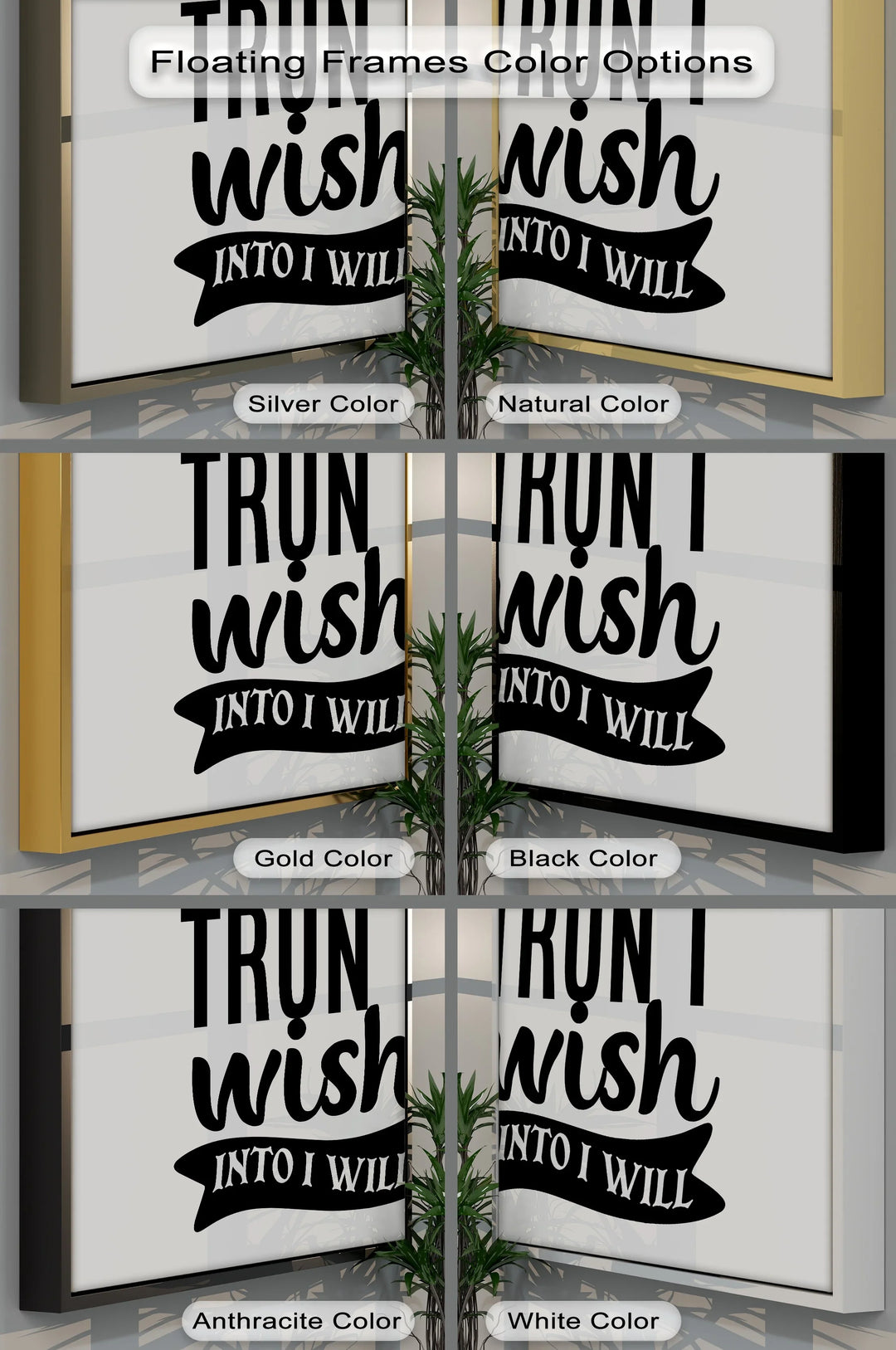 Turn I Wish Into I Will – Motivational Typography Canvas Print