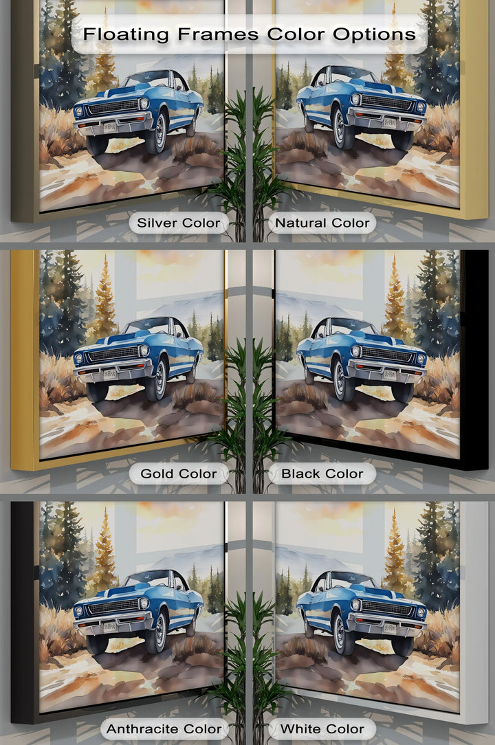Blue Classic Muscle Car – Car Canvas Print - MyPhotoStation