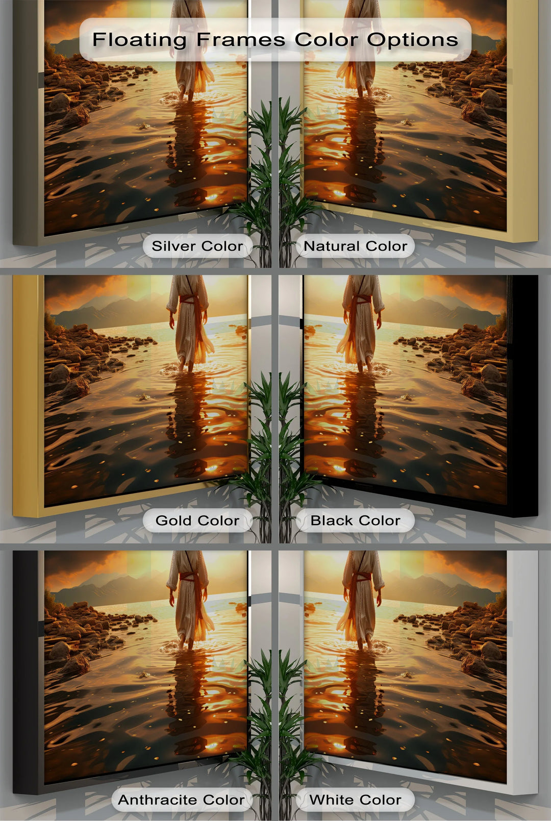 Sunset Grace – Jesus Walking on Water Canvas Print - MyPhotoStation