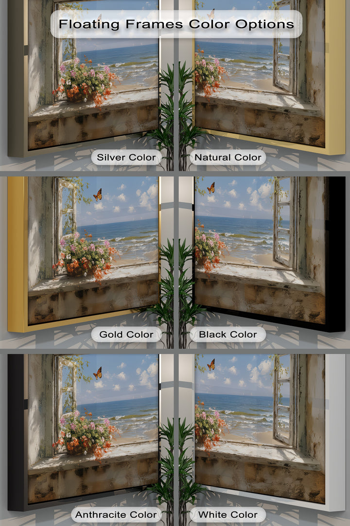 Seaside Serenity – Open Window Ocean View Canvas Print