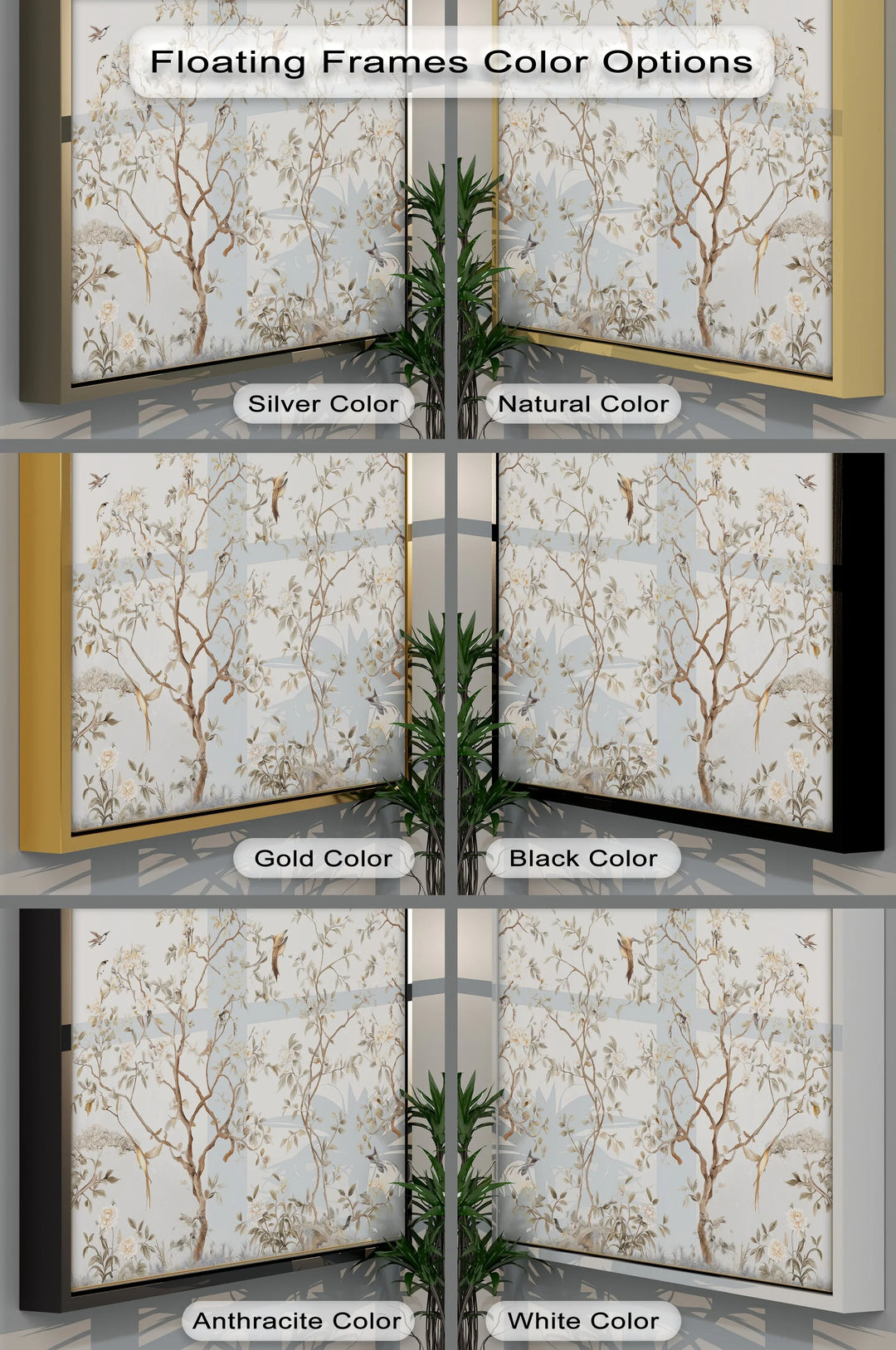 Chinoiserie Blossom Garden with Birds – Canvas Print - MyPhotoStation