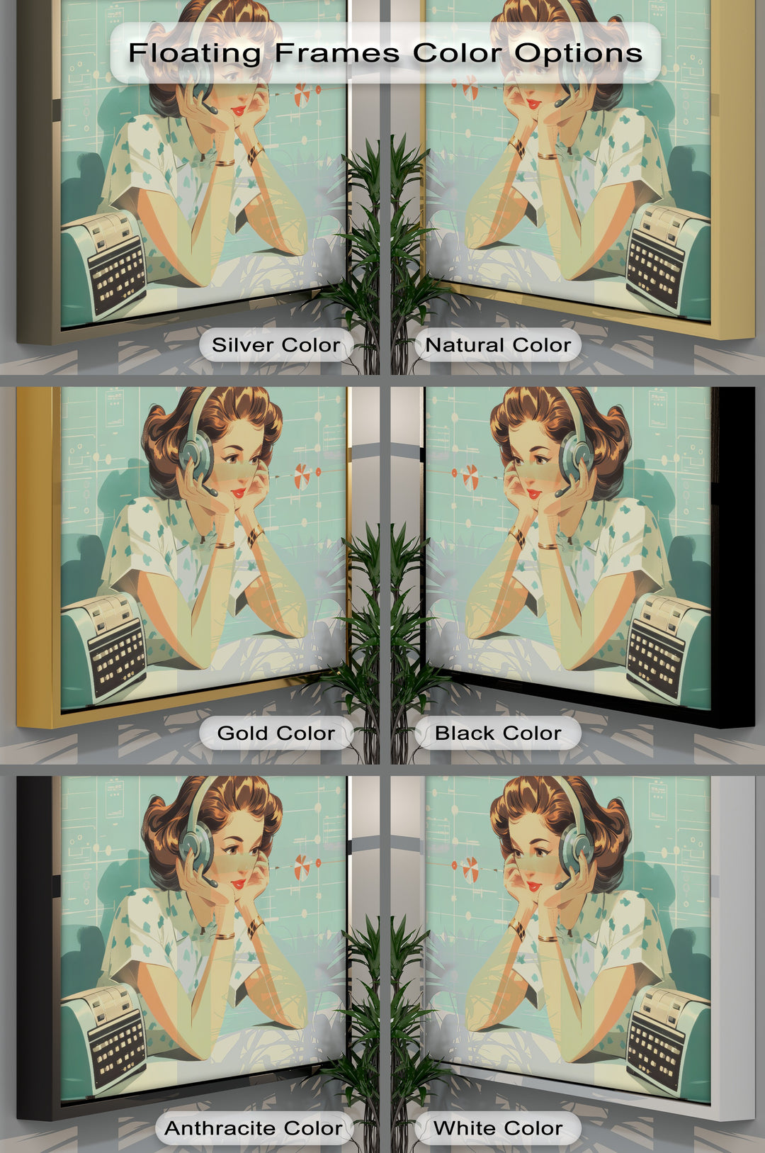 Atomic Signals – Retro Science Woman Canvas Print